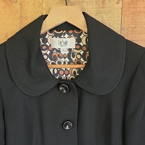 Le Suit Black Pea Coat EUC - Picture 4 of 14